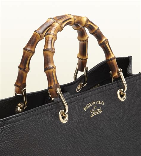 gucci black bamboo handle bag|gucci bamboo handle shopper.